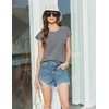 image:imageEkouaer Cotton Pajamas for Women Set 2 Piece Cap Sleeve Pjs Shorts Set Lounge Sets Sleepwear SXXLGrey