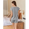 image:imageEkouaer Cotton Pajamas for Women Set 2 Piece Cap Sleeve Pjs Shorts Set Lounge Sets Sleepwear SXXLLght Grey