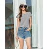 image:imageEkouaer Cotton Pajamas for Women Set 2 Piece Cap Sleeve Pjs Shorts Set Lounge Sets Sleepwear SXXLLght Grey