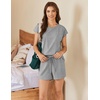 image:imageEkouaer Cotton Pajamas for Women Set 2 Piece Cap Sleeve Pjs Shorts Set Lounge Sets Sleepwear SXXLLght Grey