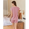 image:imageEkouaer Cotton Pajamas for Women Set 2 Piece Cap Sleeve Pjs Shorts Set Lounge Sets Sleepwear SXXLLight Pink