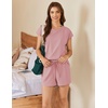 image:imageEkouaer Cotton Pajamas for Women Set 2 Piece Cap Sleeve Pjs Shorts Set Lounge Sets Sleepwear SXXLLight Pink