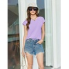 image:imageEkouaer Cotton Pajamas for Women Set 2 Piece Cap Sleeve Pjs Shorts Set Lounge Sets Sleepwear SXXLLight Purple