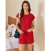 image:imageEkouaer Cotton Pajamas for Women Set 2 Piece Cap Sleeve Pjs Shorts Set Lounge Sets Sleepwear SXXLRed