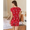 image:imageEkouaer Cotton Pajamas for Women Set 2 Piece Cap Sleeve Pjs Shorts Set Lounge Sets Sleepwear SXXLRed Christmas Pattern