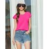 image:imageEkouaer Cotton Pajamas for Women Set 2 Piece Cap Sleeve Pjs Shorts Set Lounge Sets Sleepwear SXXLRose Red