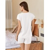 image:imageEkouaer Cotton Pajamas for Women Set 2 Piece Cap Sleeve Pjs Shorts Set Lounge Sets Sleepwear SXXLWhite