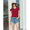 image:imageEkouaer Cotton Pajamas for Women Set 2 Piece Cap Sleeve Pjs Shorts Set Lounge Sets Sleepwear SXXLWine Red2