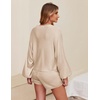 image:imageEkouaer Knit Pajamas Set for Women Lounge Wear Sets Long Sleeve Sweatsuit Matching 2 Piece Outfits Casual Sweater Sets SXXLApricot