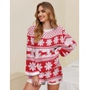 image:imageEkouaer Knit Pajamas Set for Women Lounge Wear Sets Long Sleeve Sweatsuit Matching 2 Piece Outfits Casual Sweater Sets SXXLChristmas White
