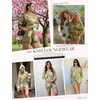 image:imageEkouaer Knit Pajamas Set for Women Lounge Wear Sets Long Sleeve Sweatsuit Matching 2 Piece Outfits Casual Sweater Sets SXXLFloral Green