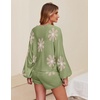 image:imageEkouaer Knit Pajamas Set for Women Lounge Wear Sets Long Sleeve Sweatsuit Matching 2 Piece Outfits Casual Sweater Sets SXXLFloral Green