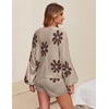 image:imageEkouaer Knit Pajamas Set for Women Lounge Wear Sets Long Sleeve Sweatsuit Matching 2 Piece Outfits Casual Sweater Sets SXXLFloral Khaki