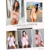 image:imageEkouaer Knit Pajamas Set for Women Lounge Wear Sets Long Sleeve Sweatsuit Matching 2 Piece Outfits Casual Sweater Sets SXXLFloral Pink