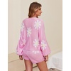 image:imageEkouaer Knit Pajamas Set for Women Lounge Wear Sets Long Sleeve Sweatsuit Matching 2 Piece Outfits Casual Sweater Sets SXXLFloral Pink