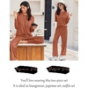 image:imageEkouaer Lounge Sets for Women Long Sleeve Pajamas 2026 Loungewear Soft Comfy Pjs Two Piece Travel Outfits SetCamel