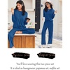 image:imageEkouaer Lounge Sets for Women Long Sleeve Pajamas 2026 Loungewear Soft Comfy Pjs Two Piece Travel Outfits SetDark Blue
