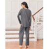 image:imageEkouaer Lounge Sets for Women Long Sleeve Pajamas 2026 Loungewear Soft Comfy Pjs Two Piece Travel Outfits SetDark Gray