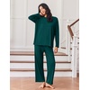 image:imageEkouaer Lounge Sets for Women Long Sleeve Pajamas 2026 Loungewear Soft Comfy Pjs Two Piece Travel Outfits SetGreen