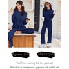 image:imageEkouaer Lounge Sets for Women Long Sleeve Pajamas 2026 Loungewear Soft Comfy Pjs Two Piece Travel Outfits SetNavy Blue
