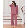 image:imageEkouaer Lounge Sets for Women Long Sleeve Pajamas 2026 Loungewear Soft Comfy Pjs Two Piece Travel Outfits SetOld Rose