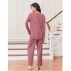 image:imageEkouaer Lounge Sets for Women Long Sleeve Pajamas 2026 Loungewear Soft Comfy Pjs Two Piece Travel Outfits SetOld Rose