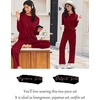image:imageEkouaer Lounge Sets for Women Long Sleeve Pajamas 2026 Loungewear Soft Comfy Pjs Two Piece Travel Outfits SetWine Red