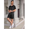 image:imageEkouaer Mens Pajamas Set Silk Satin Pjs Sets Summer Short Sleeve Button Down Sleepwear 2 Piece Loungewear with PocketsBlack