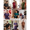 image:imageEkouaer Mens Pajamas Set Silk Satin Pjs Sets Summer Short Sleeve Button Down Sleepwear 2 Piece Loungewear with PocketsBlack Small Striped