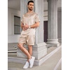 image:imageEkouaer Mens Pajamas Set Silk Satin Pjs Sets Summer Short Sleeve Button Down Sleepwear 2 Piece Loungewear with PocketsChampagne