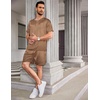 image:imageEkouaer Mens Pajamas Set Silk Satin Pjs Sets Summer Short Sleeve Button Down Sleepwear 2 Piece Loungewear with PocketsGold Geometric