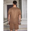 image:imageEkouaer Mens Pajamas Set Silk Satin Pjs Sets Summer Short Sleeve Button Down Sleepwear 2 Piece Loungewear with PocketsGold Geometric