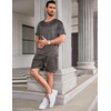 image:imageEkouaer Mens Pajamas Set Silk Satin Pjs Sets Summer Short Sleeve Button Down Sleepwear 2 Piece Loungewear with PocketsYellow Geometric