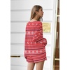 image:imageEkouaer Pajama Set for Women Waffle Knit Lounge Sets Long Sleeve Top and Shorts Sleepwear Matching Loungewear SXXLChristmas Red