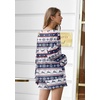 image:imageEkouaer Pajama Set for Women Waffle Knit Lounge Sets Long Sleeve Top and Shorts Sleepwear Matching Loungewear SXXLChristmas White
