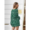 image:imageEkouaer Pajama Set for Women Waffle Knit Lounge Sets Long Sleeve Top and Shorts Sleepwear Matching Loungewear SXXLGreen Christmas Tree