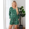 image:imageEkouaer Pajama Set for Women Waffle Knit Lounge Sets Long Sleeve Top and Shorts Sleepwear Matching Loungewear SXXLGreen Christmas Tree