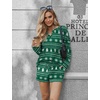 image:imageEkouaer Pajama Set for Women Waffle Knit Lounge Sets Long Sleeve Top and Shorts Sleepwear Matching Loungewear SXXLGreen Christmas Tree