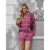 image:imageEkouaer Pajama Set for Women Waffle Knit Lounge Sets Long Sleeve Top and Shorts Sleepwear Matching Loungewear SXXLRed Christmas