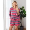 image:imageEkouaer Pajama Set for Women Waffle Knit Lounge Sets Long Sleeve Top and Shorts Sleepwear Matching Loungewear SXXLRed Christmas