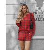 image:imageEkouaer Pajama Set for Women Waffle Knit Lounge Sets Long Sleeve Top and Shorts Sleepwear Matching Loungewear SXXLRed and Green Plaid