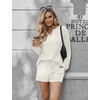image:imageEkouaer Pajama Set for Women Waffle Knit Lounge Sets Long Sleeve Top and Shorts Sleepwear Matching Loungewear SXXLWhite