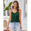 image:imageEkouaer Pajama Sets for Women Lingerie Sleepwear 2 Piece Cami Split Short Set V Neck Lace PjsDark Green