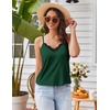 image:imageEkouaer Pajama Sets for Women Lingerie Sleepwear 2 Piece Cami Split Short Set V Neck Lace PjsDark Green