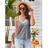 image:imageEkouaer Pajama Sets for Women Lingerie Sleepwear 2 Piece Cami Split Short Set V Neck Lace PjsGrey