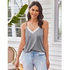 image:imageEkouaer Pajama Sets for Women Lingerie Sleepwear 2 Piece Cami Split Short Set V Neck Lace PjsGrey