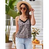 image:imageEkouaer Pajama Sets for Women Lingerie Sleepwear 2 Piece Cami Split Short Set V Neck Lace PjsLeopard Black
