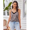 image:imageEkouaer Pajama Sets for Women Lingerie Sleepwear 2 Piece Cami Split Short Set V Neck Lace PjsLeopard Black