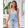 image:imageEkouaer Pajama Sets for Women Lingerie Sleepwear 2 Piece Cami Split Short Set V Neck Lace PjsLight Blue
