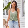 image:imageEkouaer Pajama Sets for Women Lingerie Sleepwear 2 Piece Cami Split Short Set V Neck Lace PjsLight Green